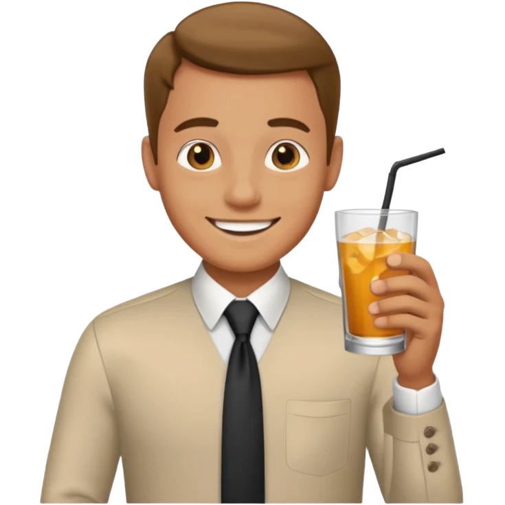man with drink , formal shirt emoji