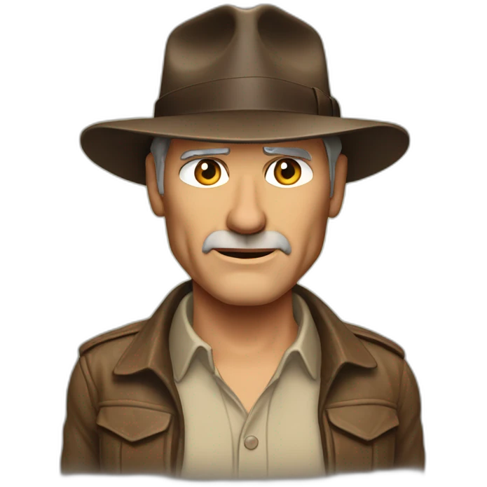 A TOK emoji of Harrison Ford as Indiana Jones. No patterns emoji