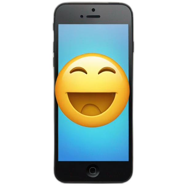 iphone with happy smile on screen facetime incoming call emoji