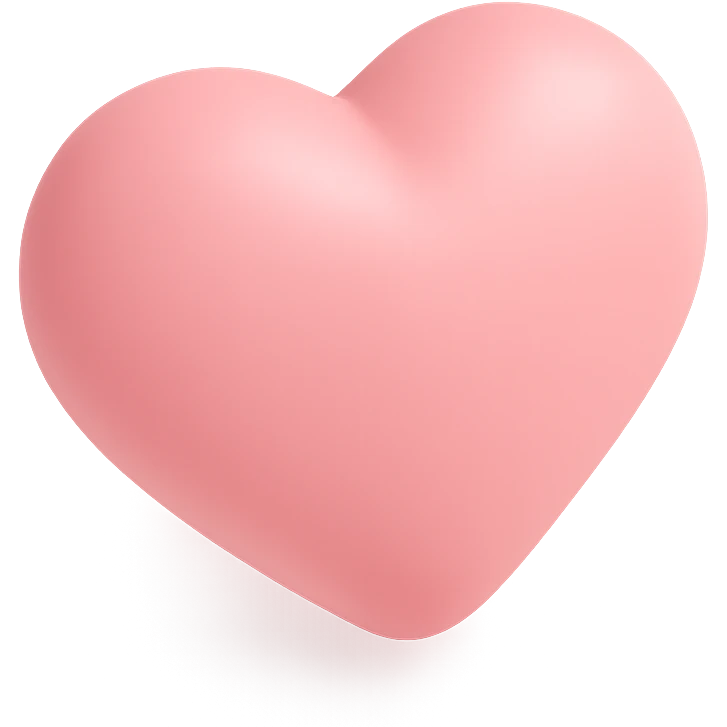 minimalist 3D poly icon of a heart emoji