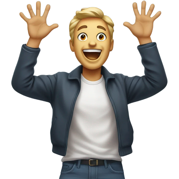 Guy screaming with joy emoji