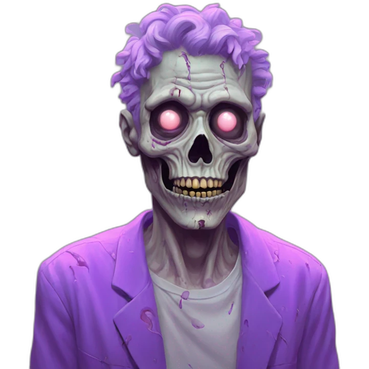 Vaporwave person, half zombie  emoji