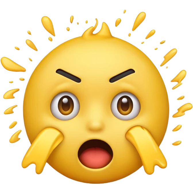 Make a normal classic yellow emoji that’s crashing emoji