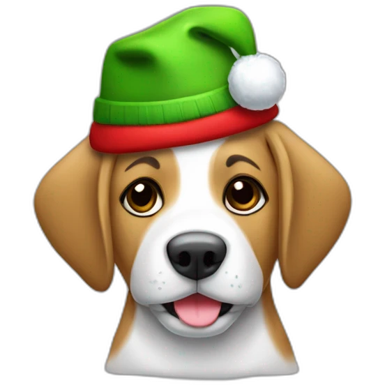 perrito snauzer con gorra de navidad emoji