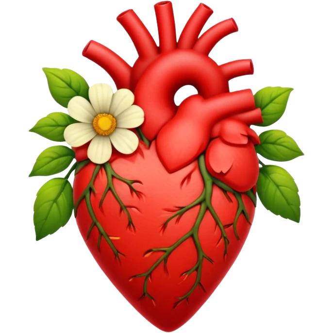Heart with flowers growing on it a breathing heart emoji