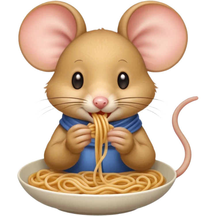 mouse eating noodle emoji