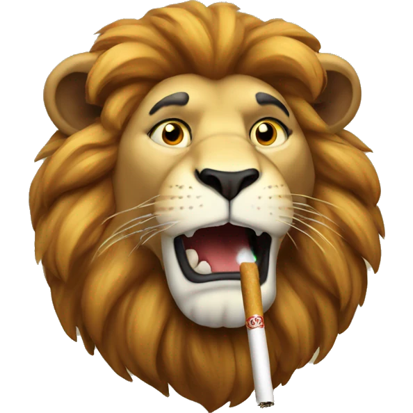Lion smoking emoji