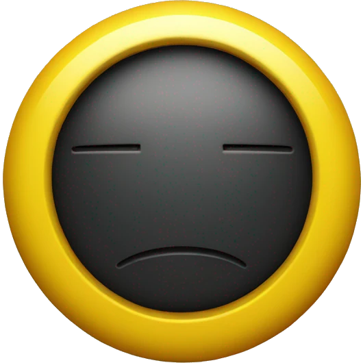 a black and red rectangle with a medium sized yellow circle in the middle emoji