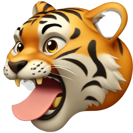 Tiger eating pizza emoji