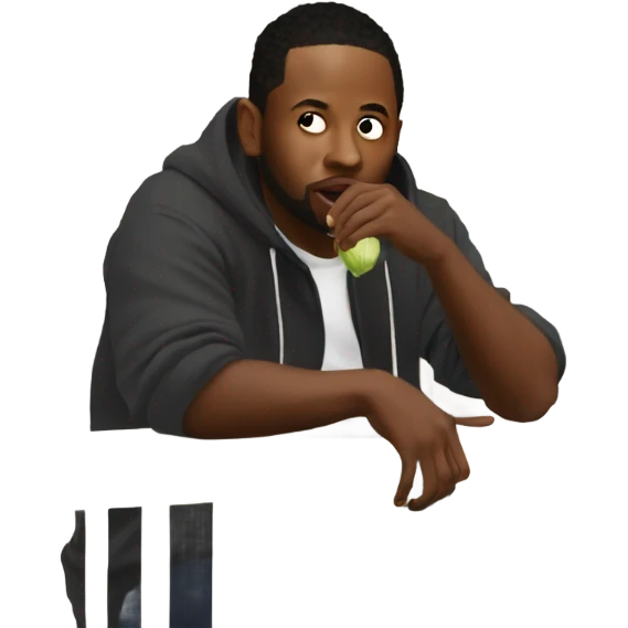 Kendrick Lamar eating onions on a balcony emoji