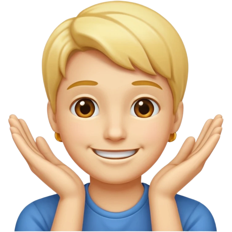 smiling face posing with hands under chin emoji