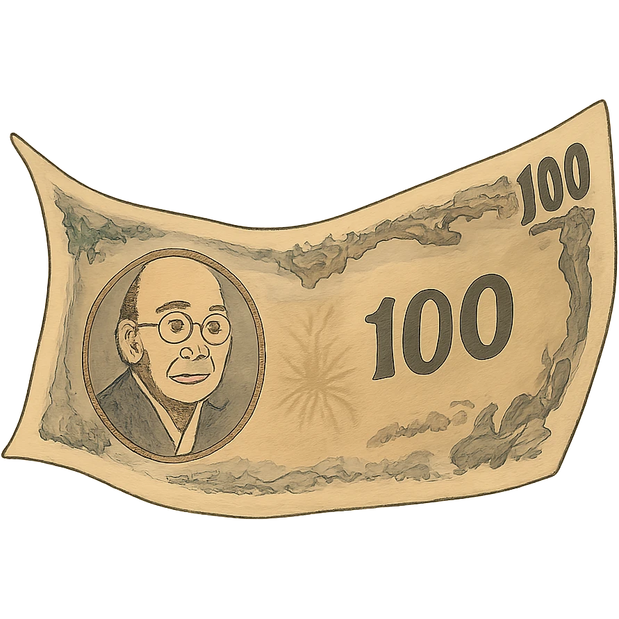 ghibli style flying banknote emoji