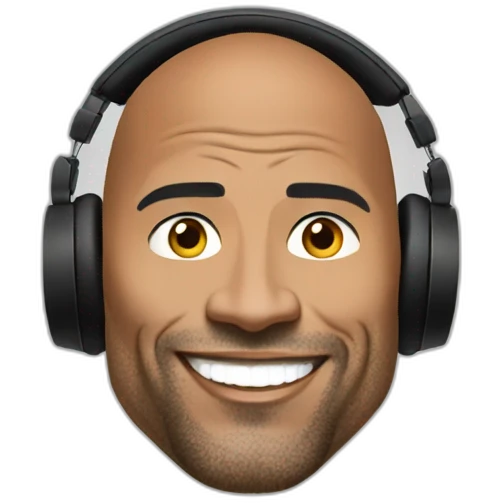 the rock as a DJ emoji