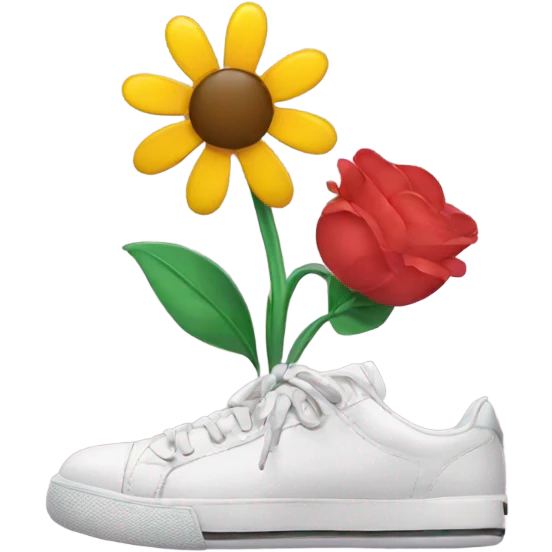 Flower holding a shoe  emoji