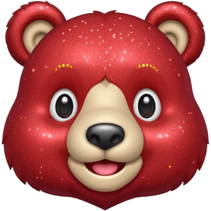 red glitter sweet bear Happy  emoji