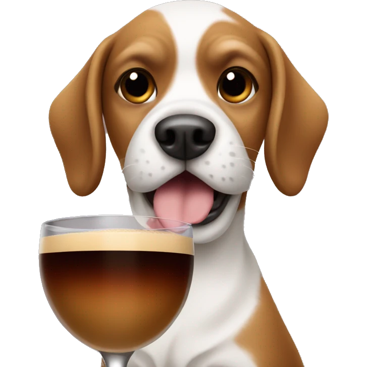 Dog holding an espresso martini  emoji