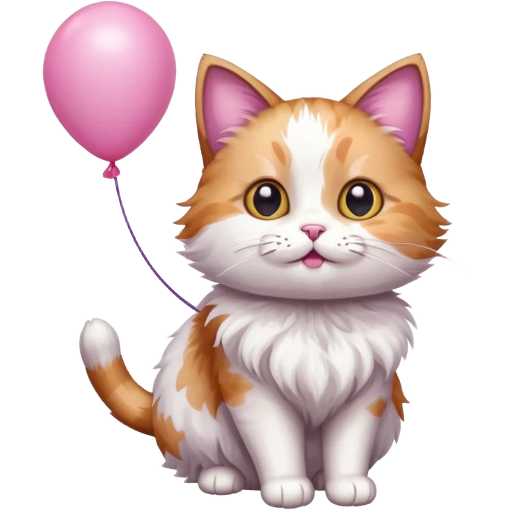 Cat with pink balloon emoji