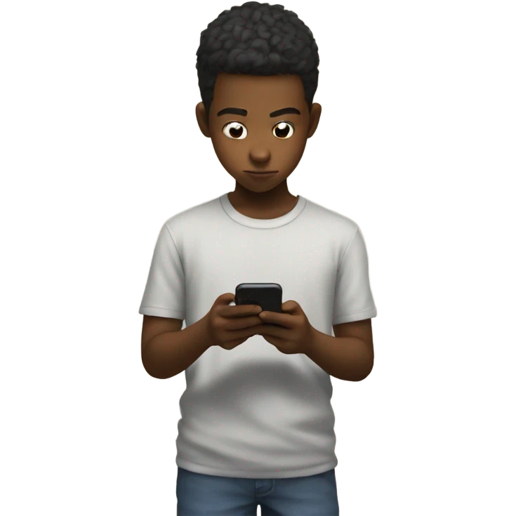  a boy watching anime on his iPhone  emoji