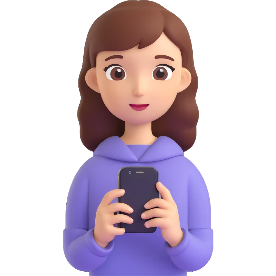 a girl holding a smartphone emoji