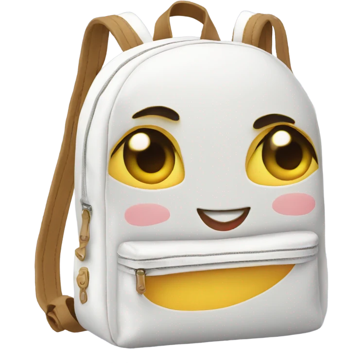 baby white backpack with ribbon emoji