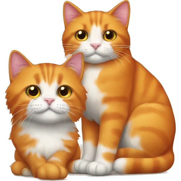 Big orange cat AND tricolour kitty emoji