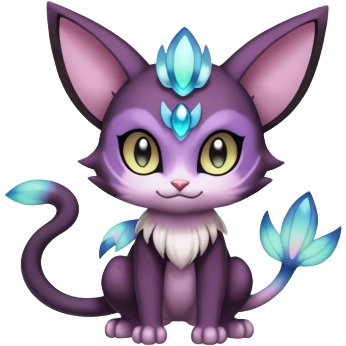 Smooth Soft Dark Pastel Meloetta-Purrloin-Gatomon-Trico-Pokémon-Digimon-Fakémon-fusion-hybrid-creature emoji