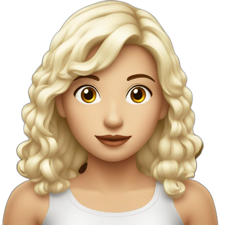 Niña de piel blanca con 2 coletas en su pelo café  emoji