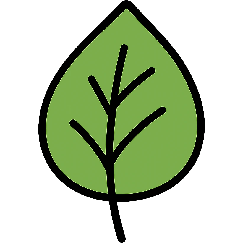 Green leaf icon with nature theme emoji