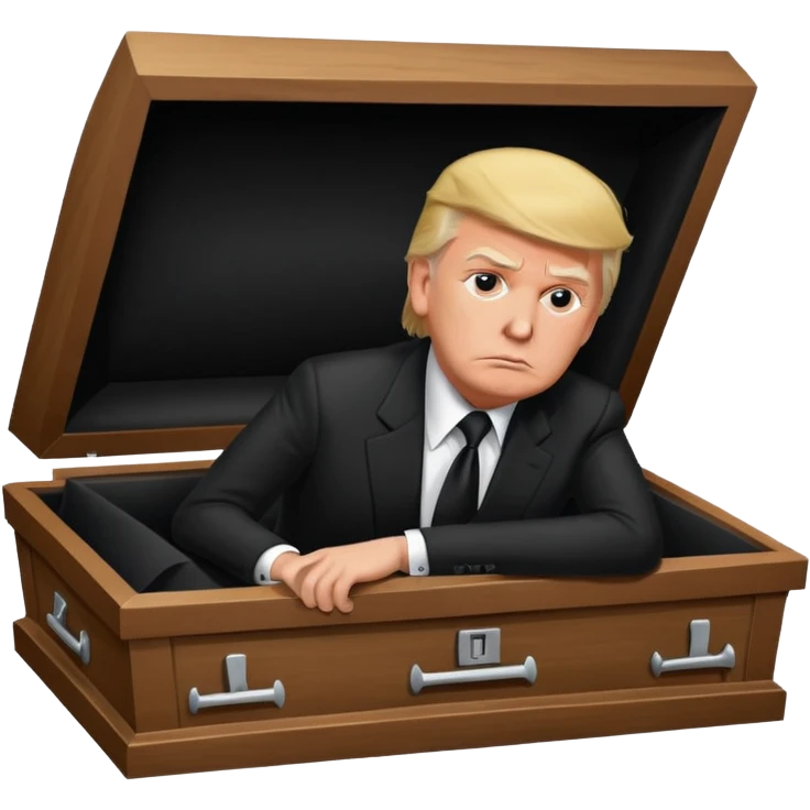 donald trump death in coffin emoji