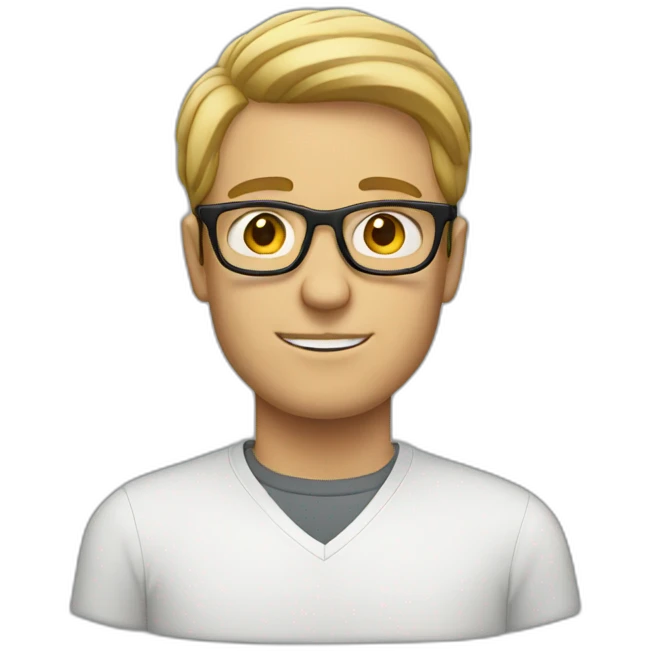 white guy with glasses emoji
