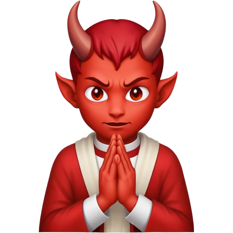 devil making prayer hands emoji