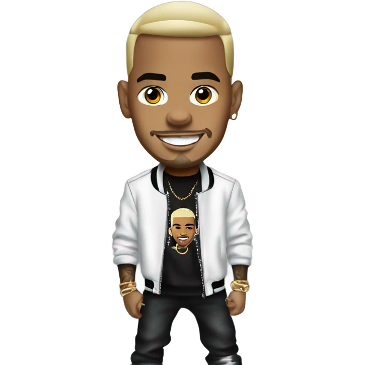 Chris Brown on stage with spotlights on him emoji