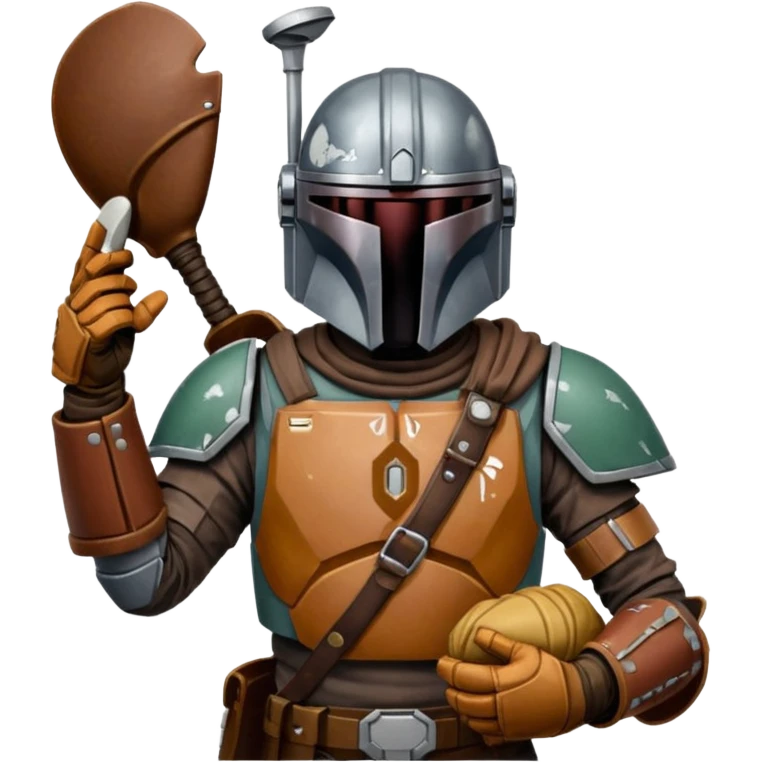 Mandalorian with a catchers mitt emoji