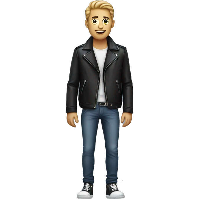 stylish male with leather jacket food  emoji