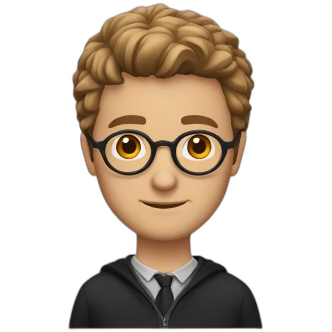 men face light brown hair face with harry potter glasses emoji