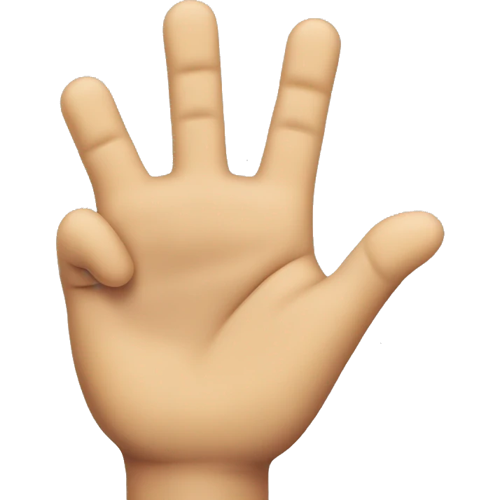 a hand with the thumb, index and middle finger opened emoji