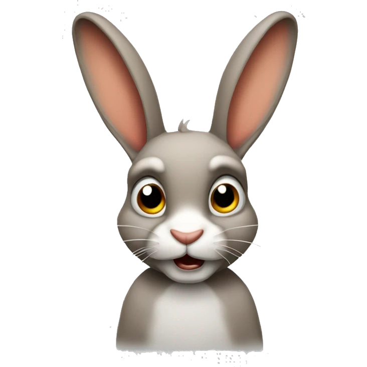 Rabbit with bad attitude emoji