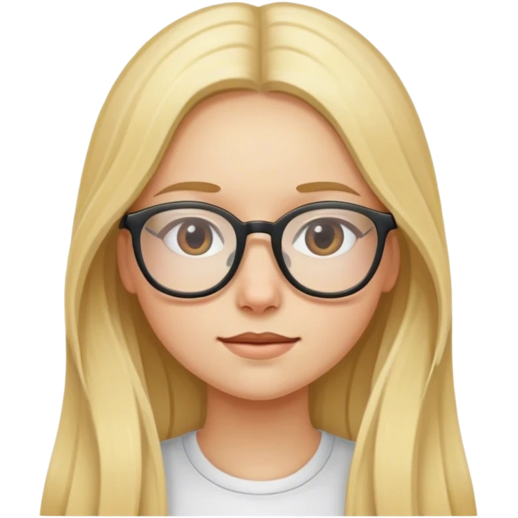blond girl with glasses and long hair emoji