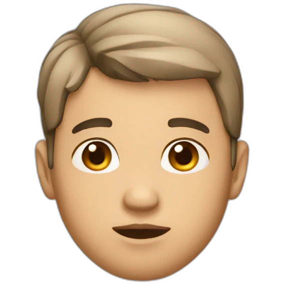 A guy with a short haircut and chubby lips emoji