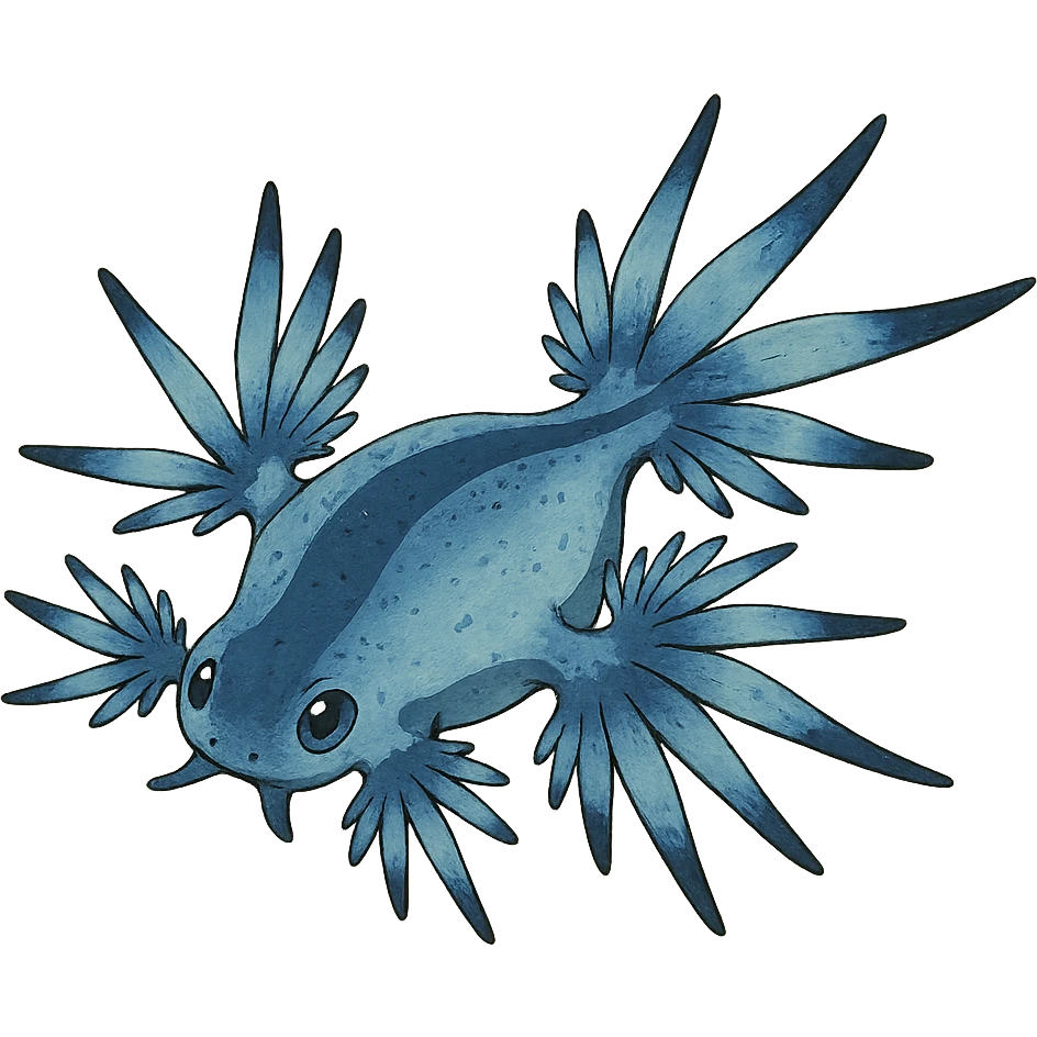 Glaucus atlanticus blue dragon sea slug emoji