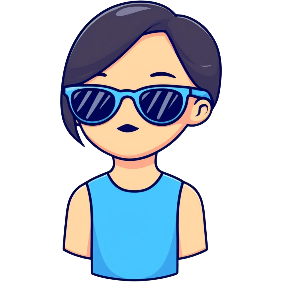 girl with blue sunglasses emoji