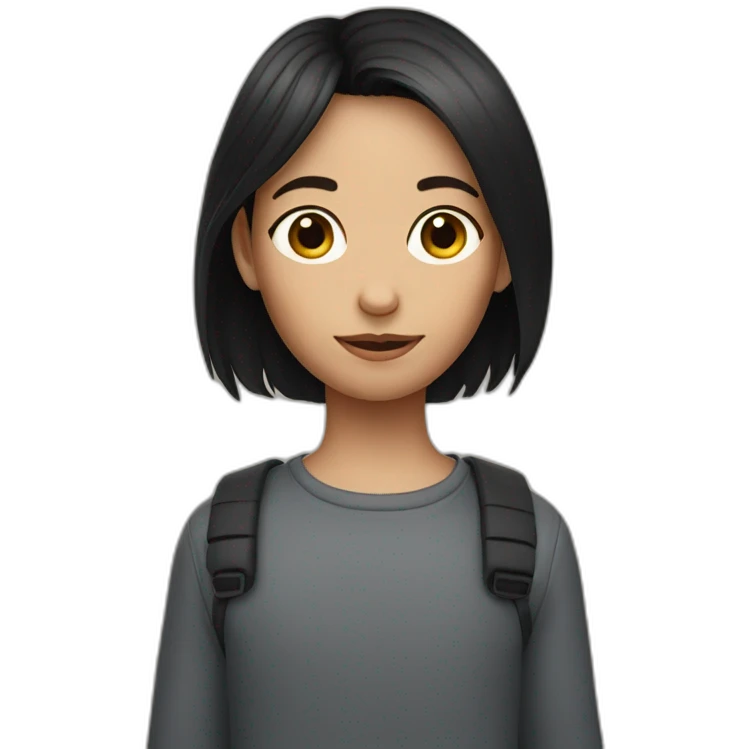 Dark haired girl with two boys emoji