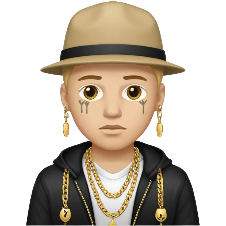 a white guy with a drip gangster emoji