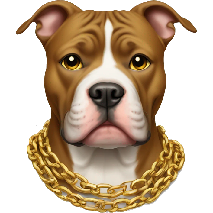 Pitbull with gold chains  emoji
