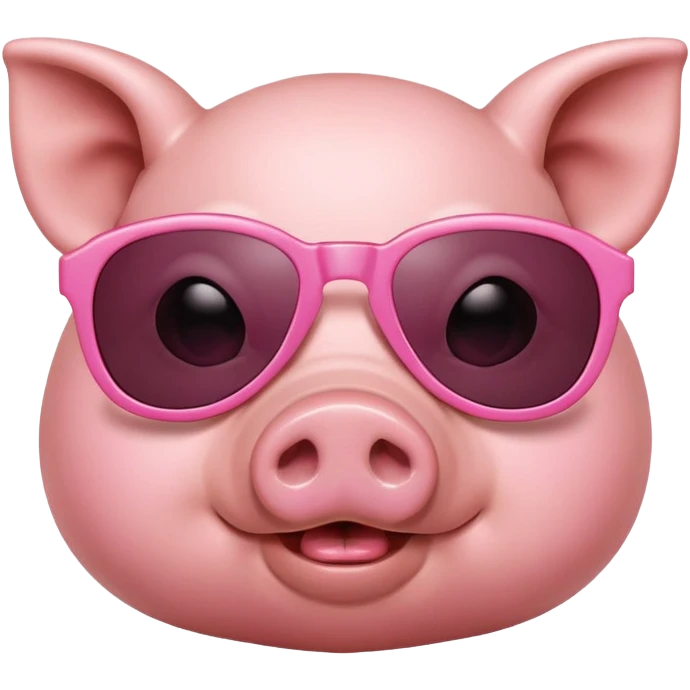 a piggy with sunglasses and biting its lip emoji