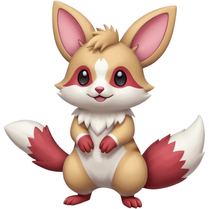 Cute adorable pastel Furret-Minccino-Zangoose-Buizel-hybrid-fusion, full body emoji