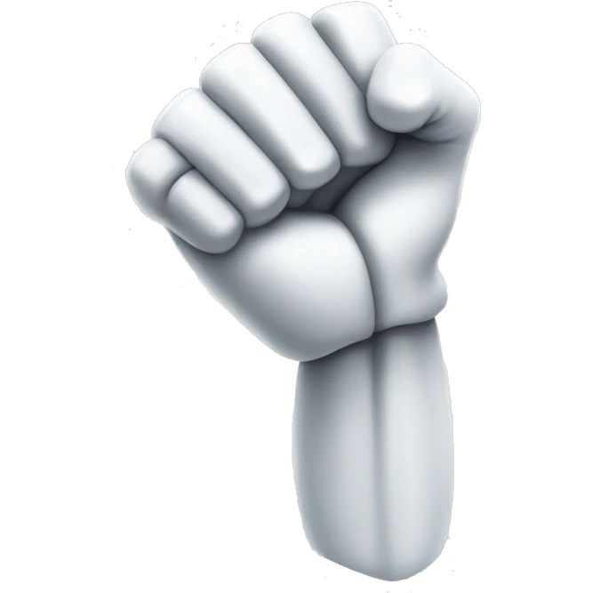 White cyborg arm with shock flexing bicep emoji