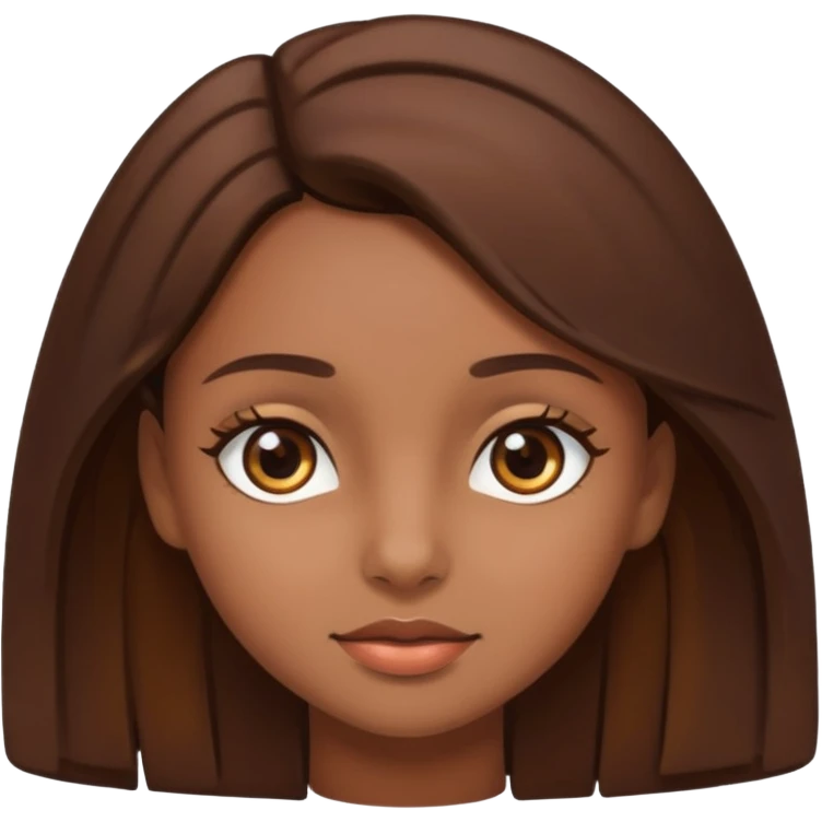 بنت سمراء مع عيون بنية وشعر بني  emoji