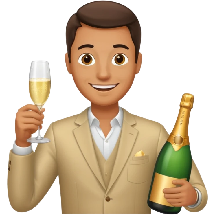 man with sampine bottle emoji