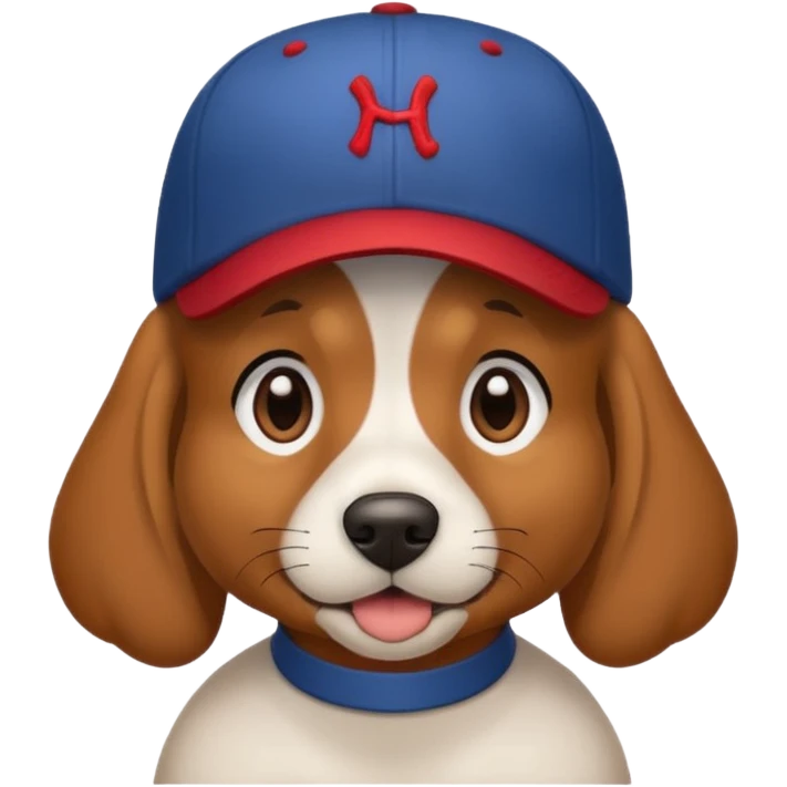 baseball hatted dog emoji